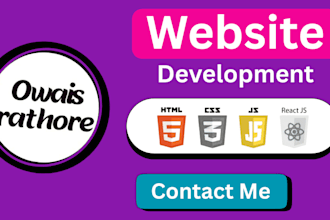 do website development as full stack web developer, HTML CSS react