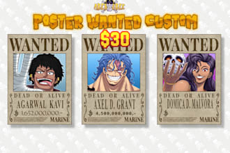 draw a one piece wanted poster