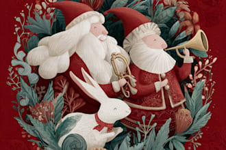 draw christmas cards and whimsical holiday illustration