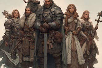 draw your dnd group party illustration