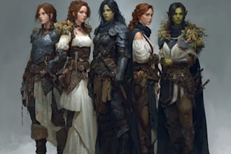 a custom fantasy or dnd character portrait