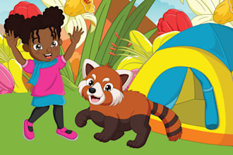 make a cool children story book illustration and book cover
