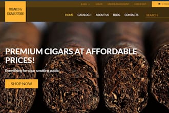 a professional shopify or wordpress smoke shop, vape, cigar or cbd website