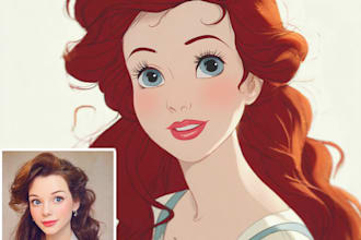 draw a custom disney portrait illustration