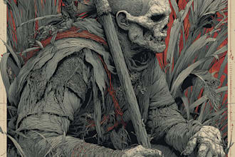 draw detailed dark, brutal, horror, and heavy metal art illustration