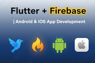 develop a professional flutter firebase mobile app for android and ios