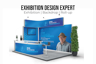 design professional trade show and exhibition backdrop banners for your event