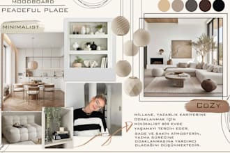 create a professional architectural moodboard and poster