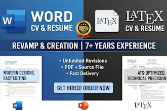 craft a clean cv, ats friendly resume in word latex overleaf