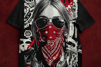 draw streetwear t shirt design for your brand