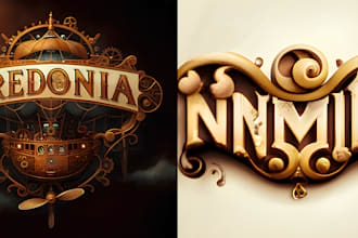design a unique steampunk logo with clockwork, cogs and vintage look