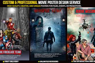 professional  cinematic movie poster design custom for film