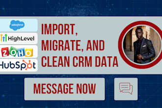 import, migrate, and clean CRM data in hubspot, zoho, salesforce, or gohighlevel