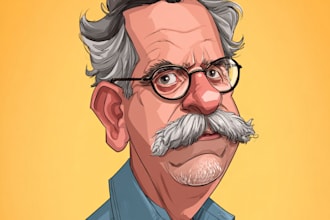 draw a digital caricature cartoon from a photo