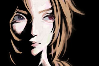 draw a painterly digital illustration or portrait