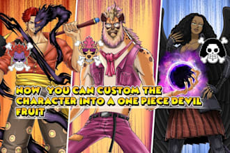 draw your dnd character into a one piece style and any anime