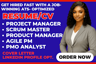 write project management resume, scrum master, agile pm, product manager, pmo cv