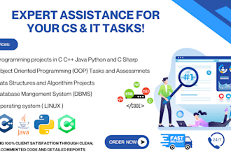 help you with your c, c plus plus, java and python projects