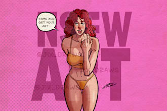 draw professional nsfw art in comic style