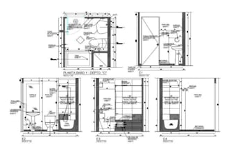 2d floor plans and elevation drawings for kitchens, bathroom