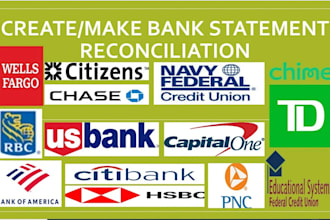 reconcile bank statement PDF to editable format