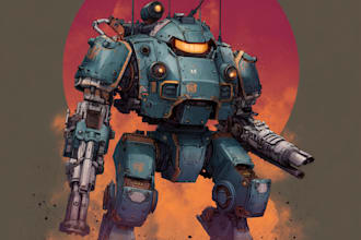 draw custom futuristic mecha characters