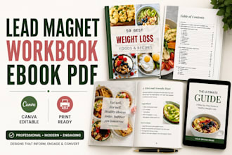 design lead magnet, workbook, ebook PDF