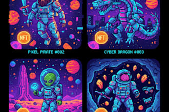 make retro pixel style nft