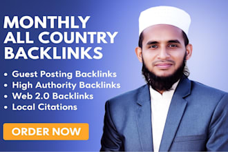 monthly all country backlinks for seo and local ranking
