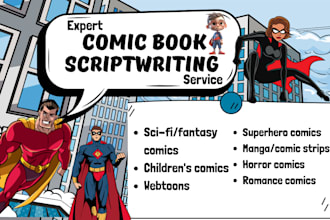 write comic script, comic book, webtoon, webcomic, graphic novel, manga script