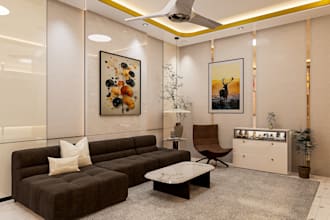 create modern interior 3d design with realistic photoreal renders