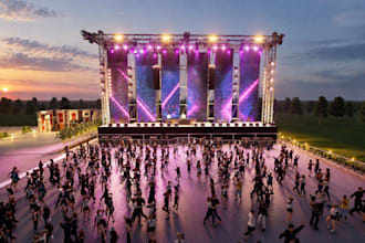 design 3d stages, corporate stages, event stages and concert stages
