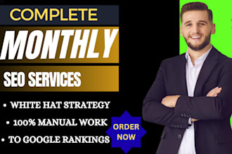 do a complete monthly seo package with off page on page and link building