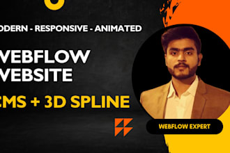 design a stunning webflow website with cms, 3d spline and lottie animation