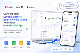 convert your lovable, base44, bolt new, and vibe coded web app into mobile app