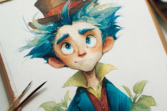 make a digital watercolor ffxiv character art