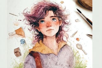 create fantasy watercolor characters and illustrations