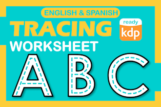 make tracing worksheets for writing and shapes for KDP