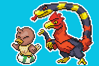 create pixel art for video games style gba