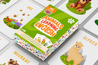 design digital illustration for kids educational memory card quiz card  game