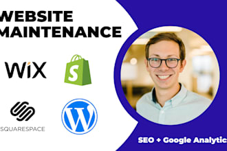 provide monthly website maintenance and updates for wordpress, shopify, etc
