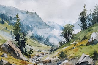 paint landscapes in watercolor