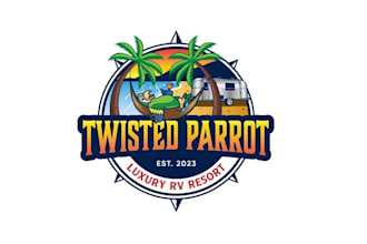 design unique twisted parrot logo