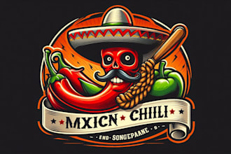 do good looking mexican chili with lasso logo with free source file