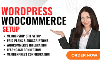 setup wordpress woocommerce paid memebership  a member pro memberpress learndash