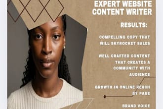 write website copy for home about services landing faq page and other pages