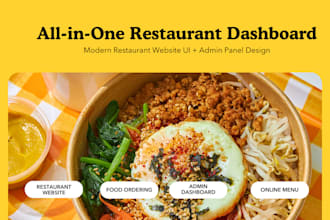 build a modern restaurant or food delivery website with dashboard