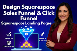 design squarespace sales funnel, squarspace click funnel, landing page setup