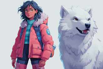 do character with furry, anime, and cartoon style