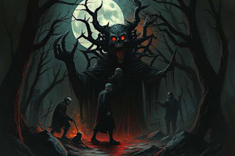 draw dark art horror illustration